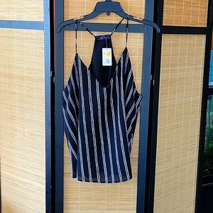 Strappy tank black and white stripes. NWT size L